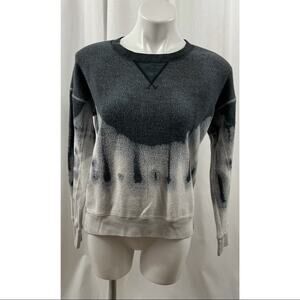 American Eagle Outfitters Sweatshirt Gray White Gradient Ombre Tie Dye
